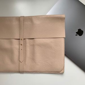 Cuyana Blush Leather Laptop Sleeve